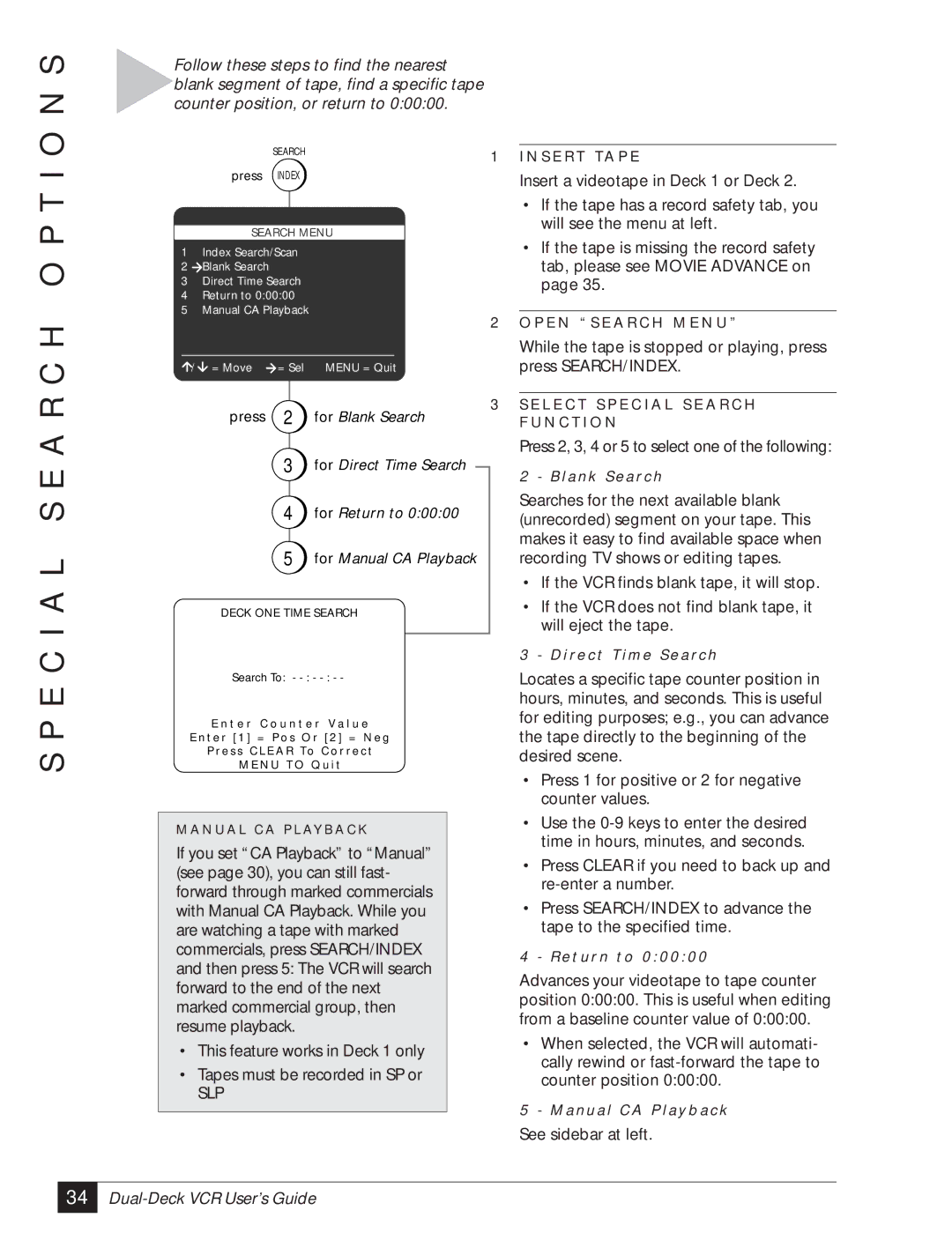 GoVideo DDV3120 manual E C I a L S E a R C H O P T I O N S, Press Index 