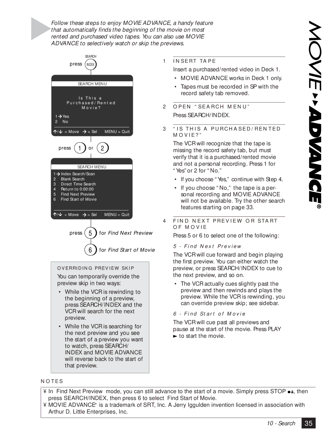 GoVideo DDV3120 manual Press SEARCH/INDEX 