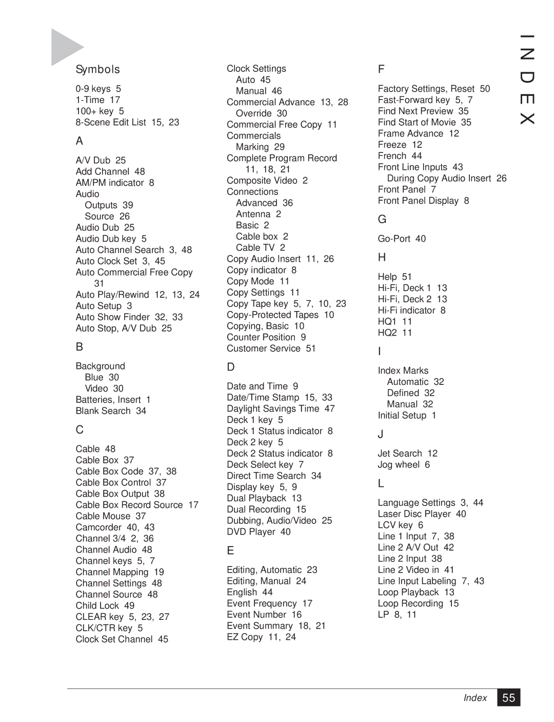 GoVideo DDV3120 manual D E, Symbols 