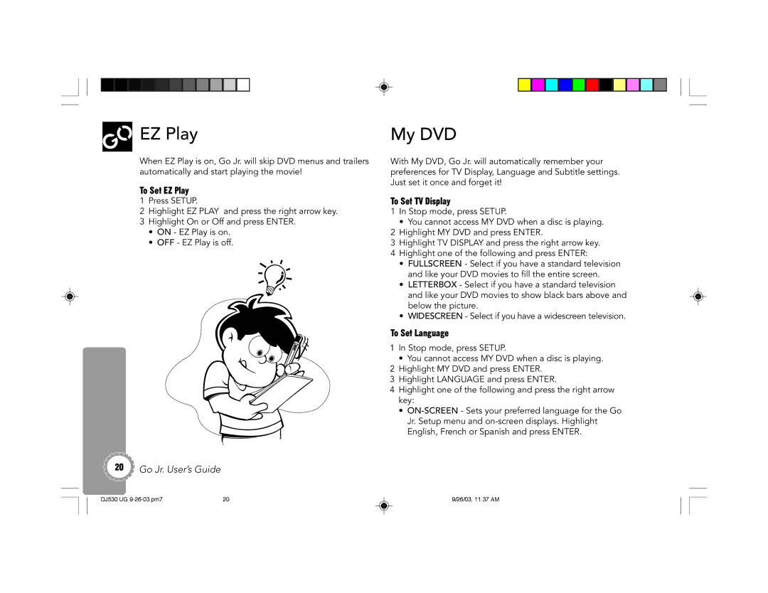 GoVideo DJ530 manual My DVD, To Set EZ Play, To Set TV Display, To Set Language 