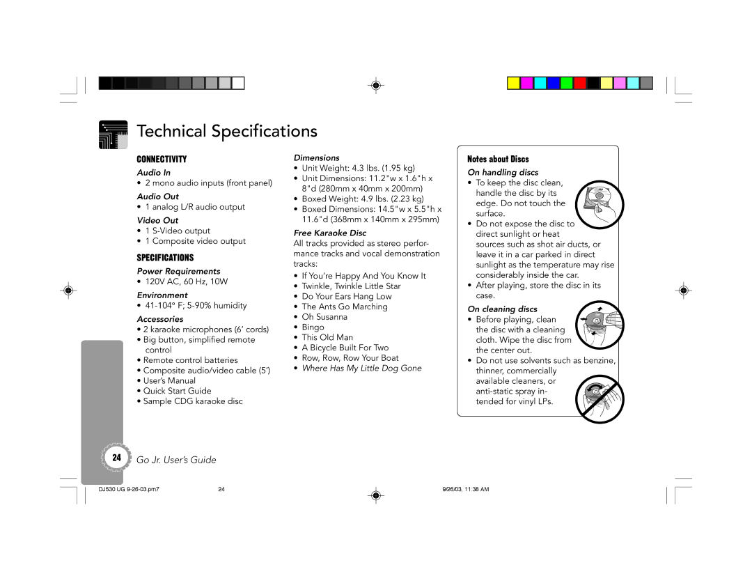 GoVideo DJ530 manual Technical Specifications, Connectivity 