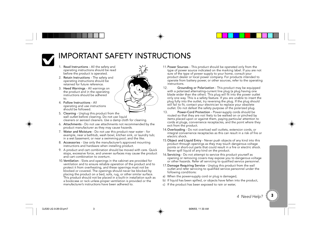 GoVideo DJ530 manual Important Safety Instructions 