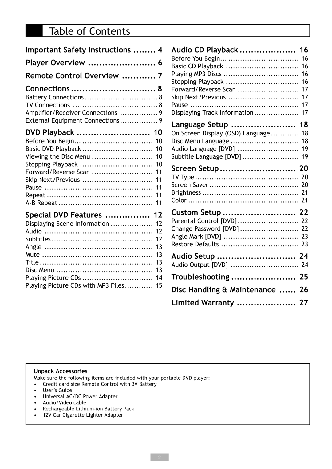 GoVideo DP7030, DP5030 manual Table of Contents 