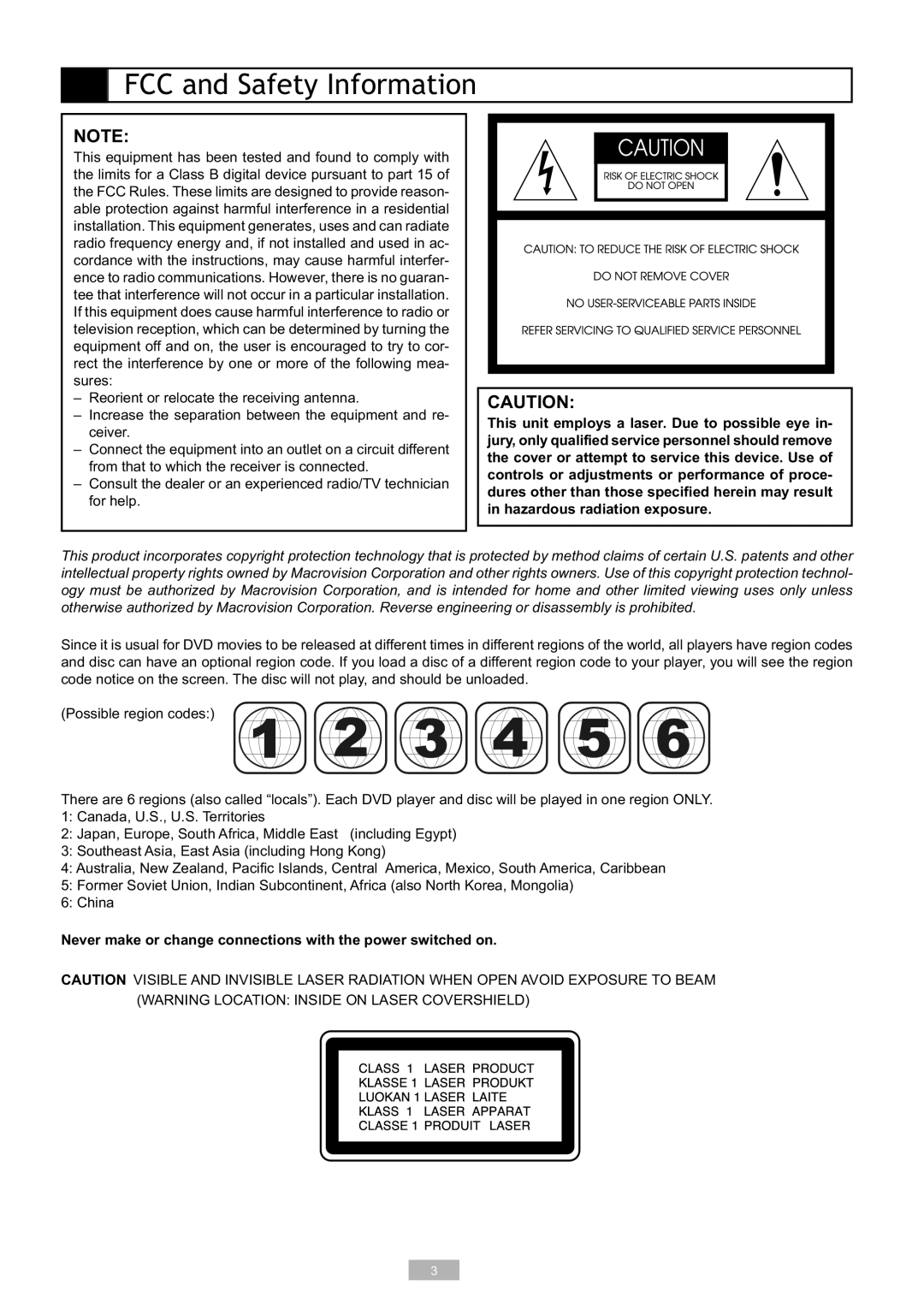 GoVideo DP5030, DP7030 manual FCC and Safety Information 