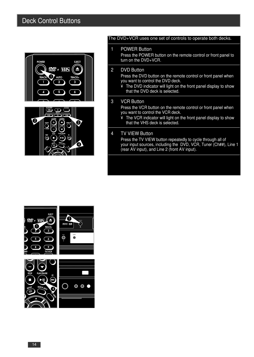 GoVideo DV3130 manual Deck Control Buttons, Basic DVD Operation 