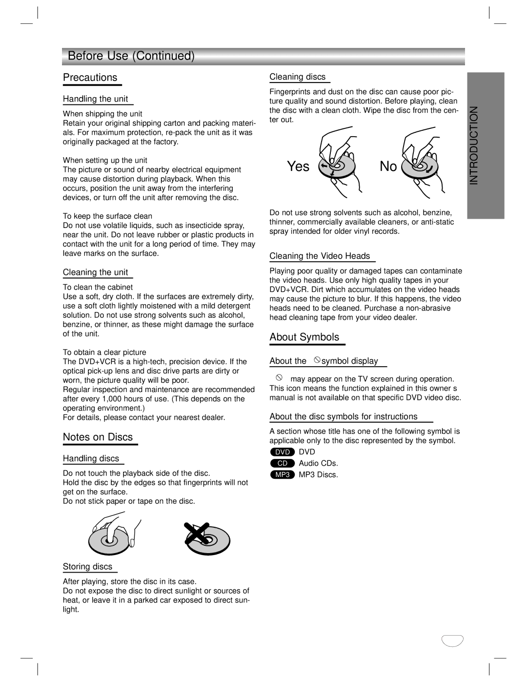 GoVideo DVD/VCR Combo manual Precautions, About Symbols 