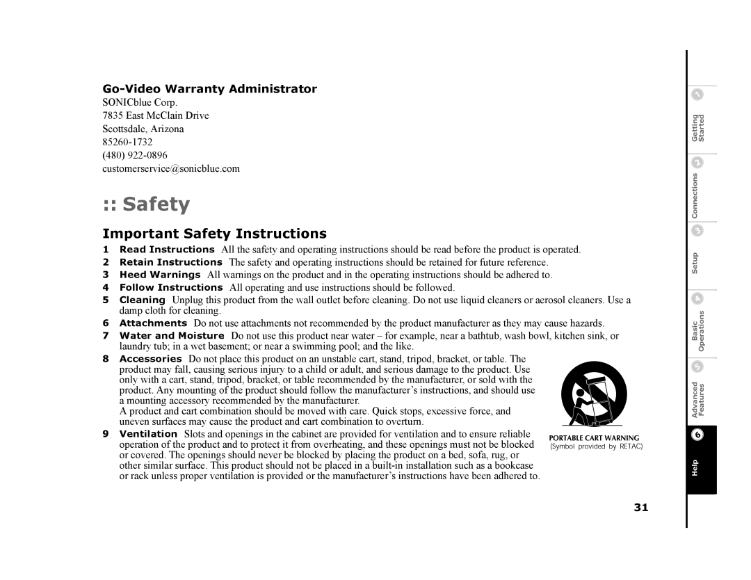 GoVideo DVP1100 manual Important Safety Instructions 