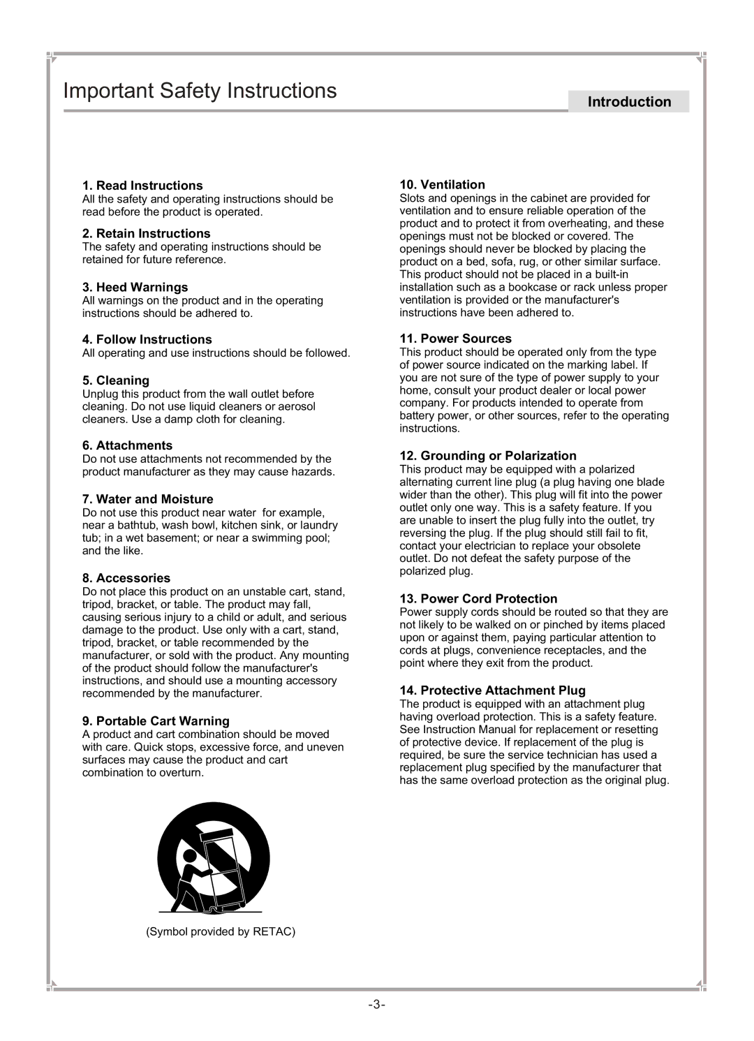 GoVideo DVP745 user manual Important Safety Instructions, Cleaning 