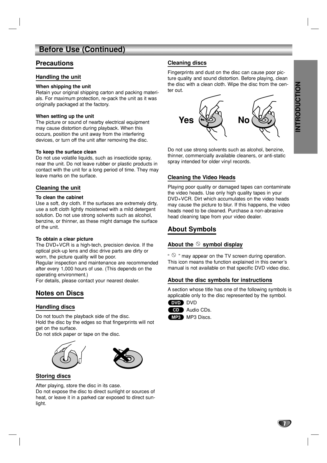 GoVideo DVP950 manual Precautions, About Symbols 