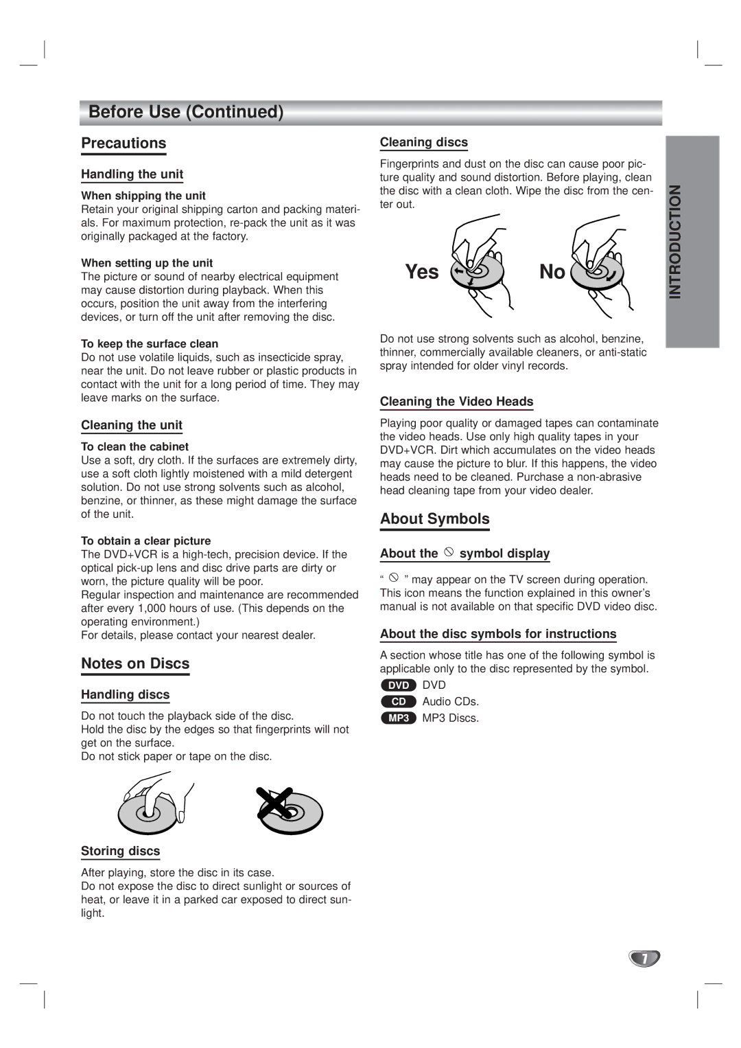 GoVideo DVR 4200, DVR 4250 manual Precautions, About Symbols 