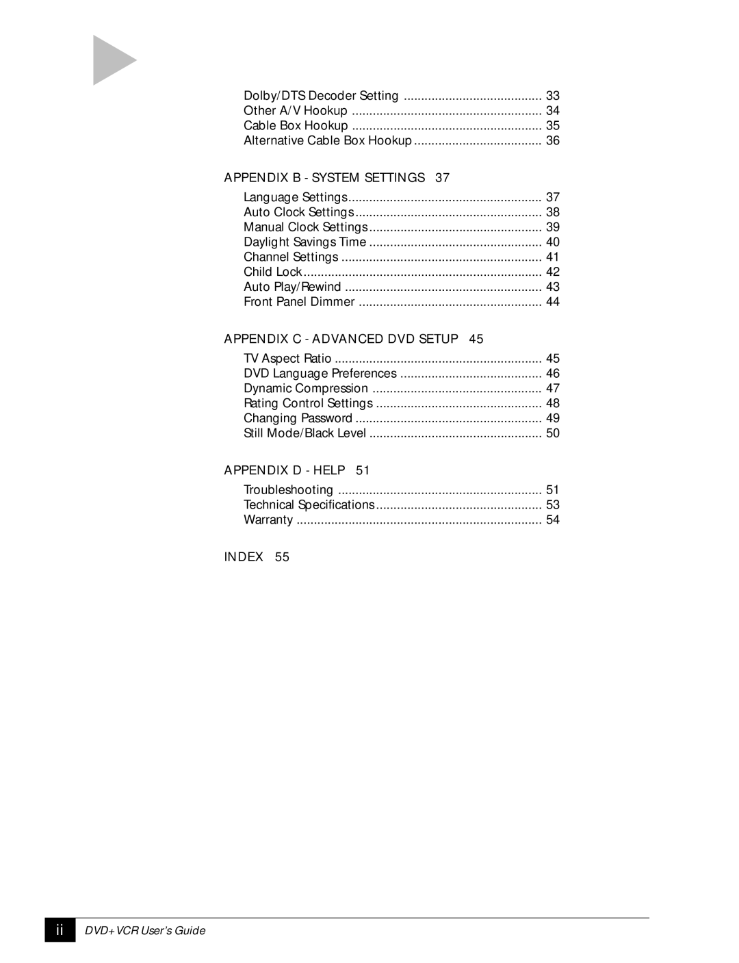 GoVideo DVR4000 manual Appendix D Help 