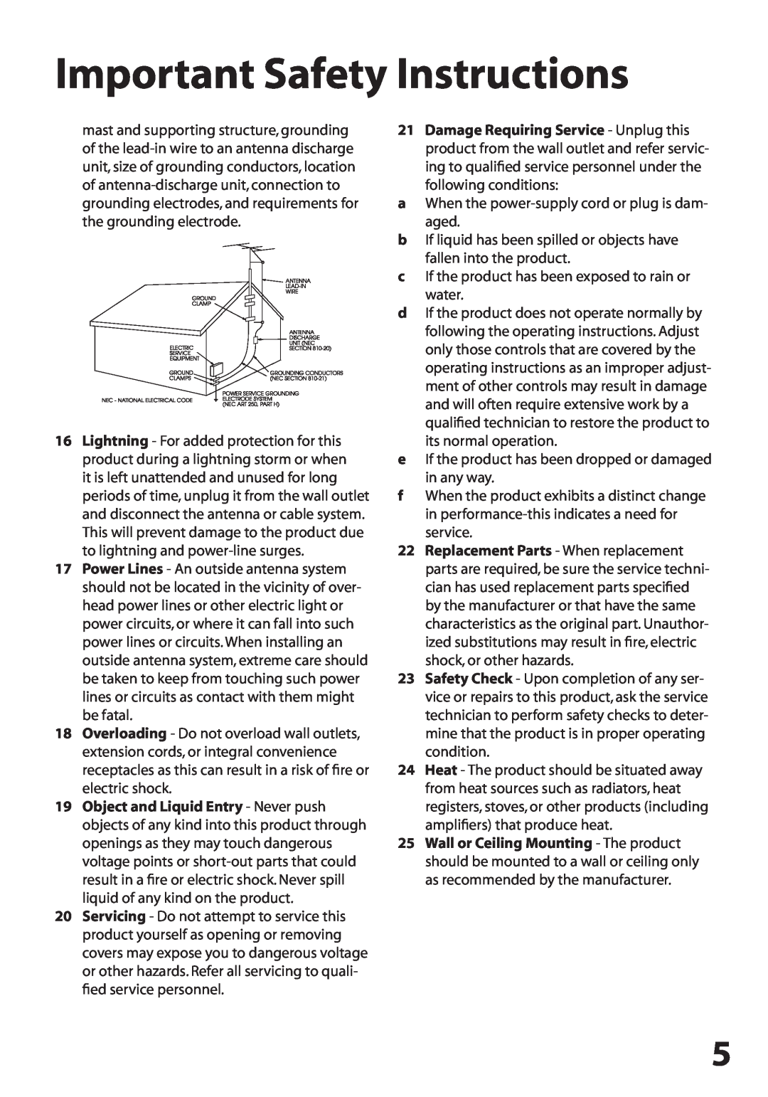 GoVideo R6750 manual Important Safety Instructions, a When the power-supply cord or plug is dam- aged 