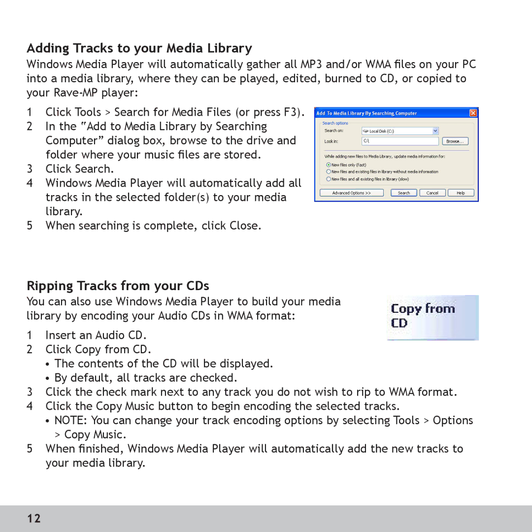 GoVideo RX256, RX128 manual Adding Tracks to your Media Library, Ripping Tracks from your CDs 