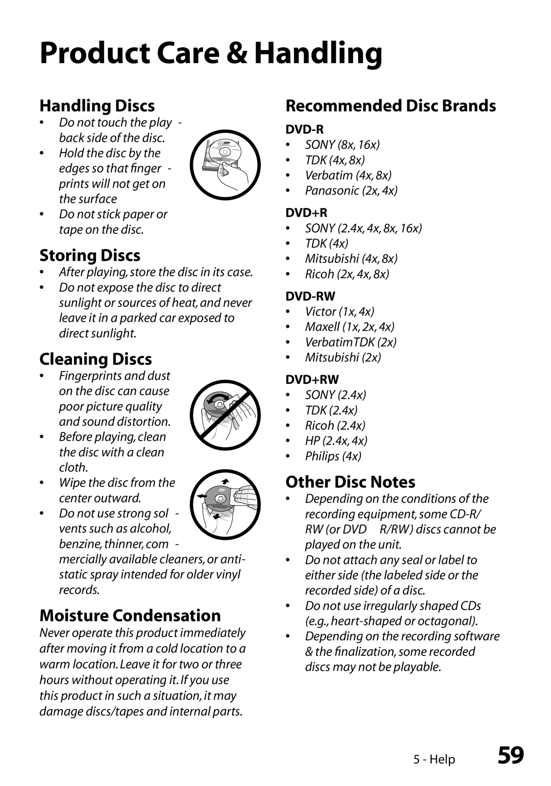 GoVideo VR3845 manual Product Care & Handling 