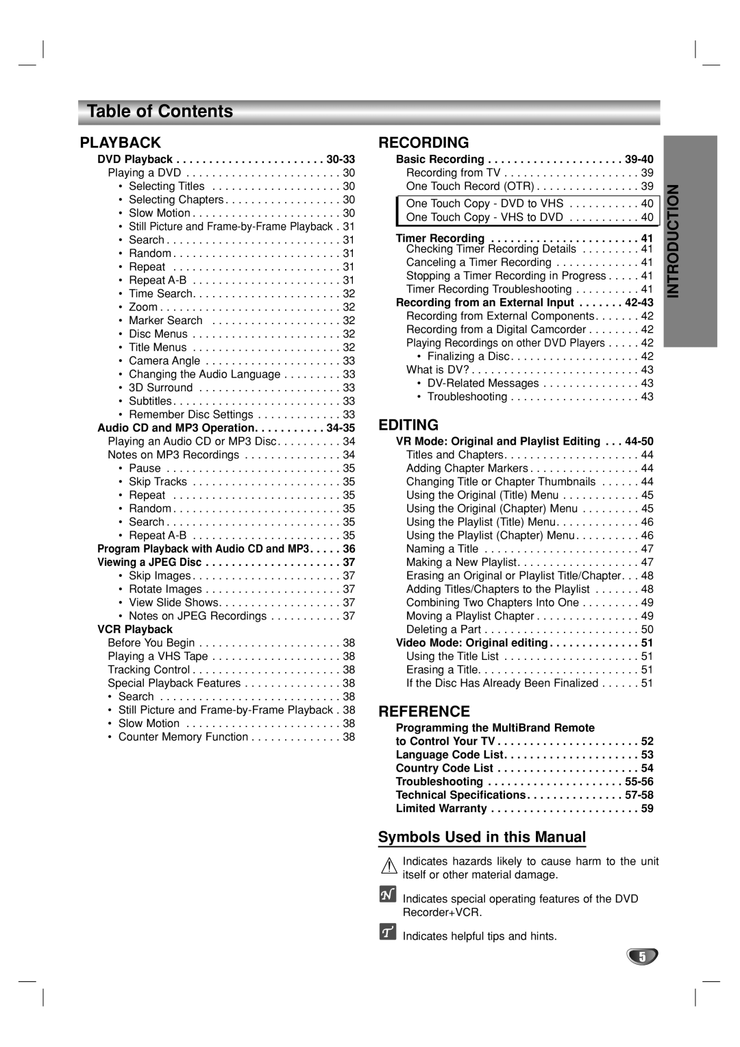 GoVideo VR3930 user manual Symbols Used in this Manual 