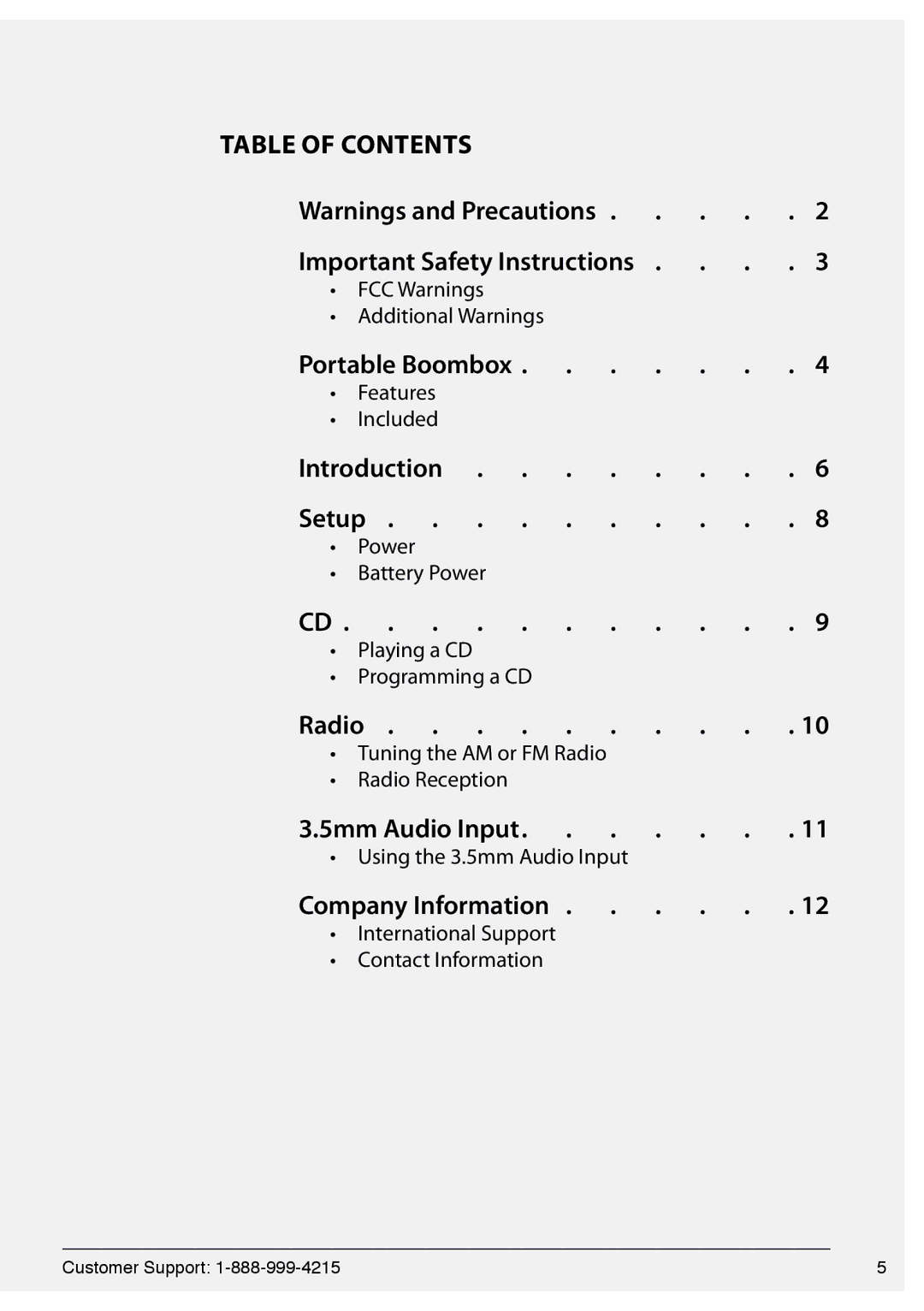 GPX BC118 manual FCC Warnings Additional Warnings, Features Included, Power Battery Power Playing a CD Programming a CD 