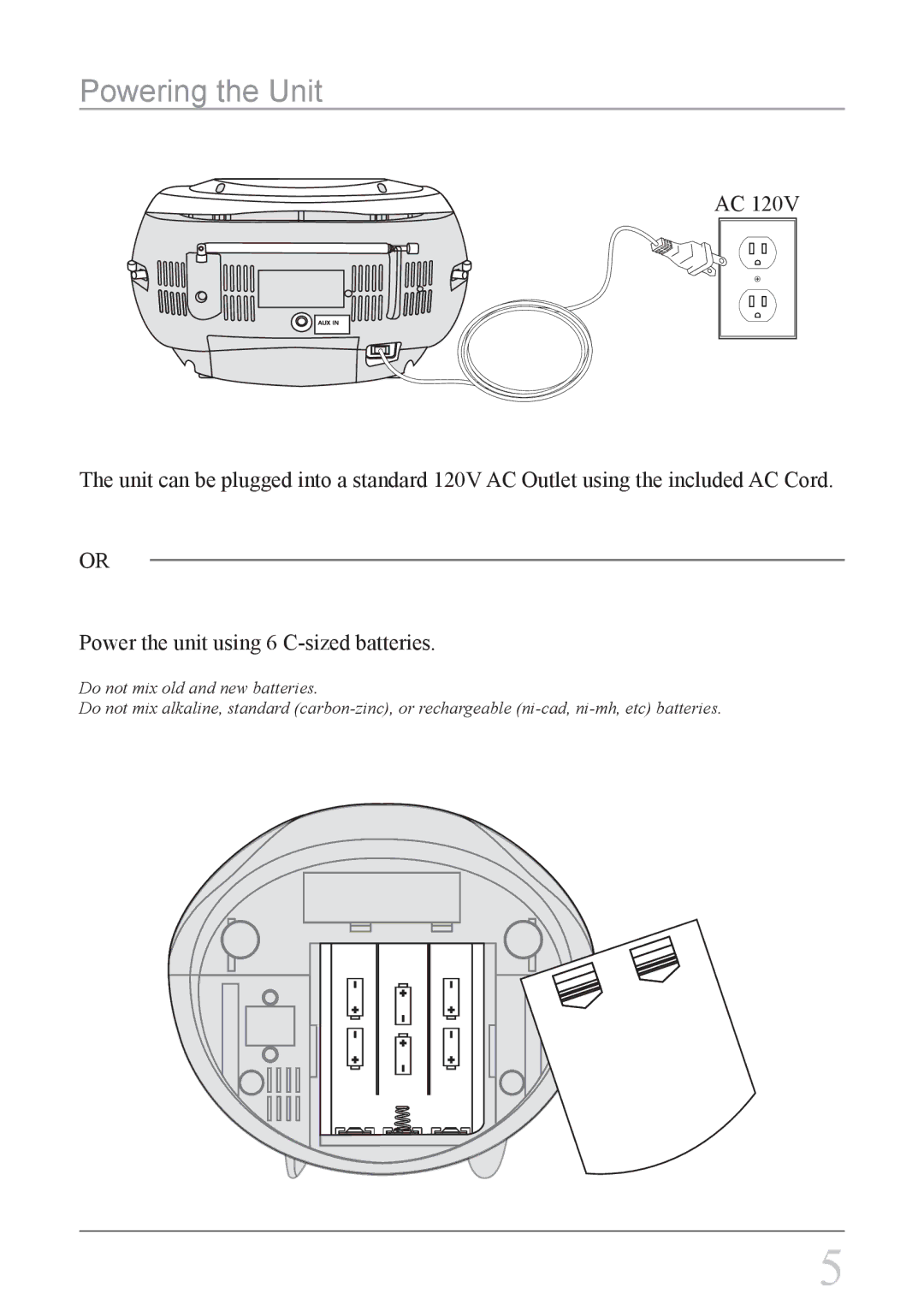 GPX BC118B, BC118W important safety instructions Powering the Unit 