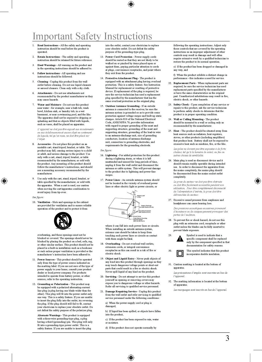 GPX BC119B important safety instructions Important safety Instructions, See figure 