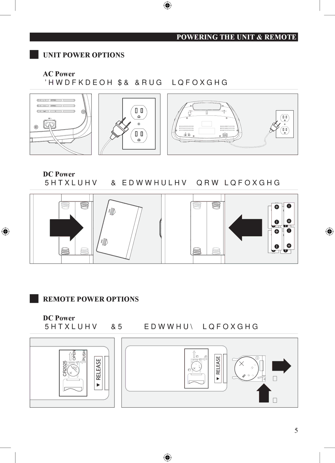 GPX BC219B important safety instructions Unit Power Options, Remote Power Options, Powering the Unit & Remote 