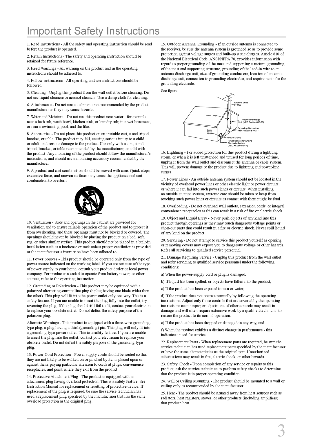 GPX C308S instruction manual Important Safety Instructions 