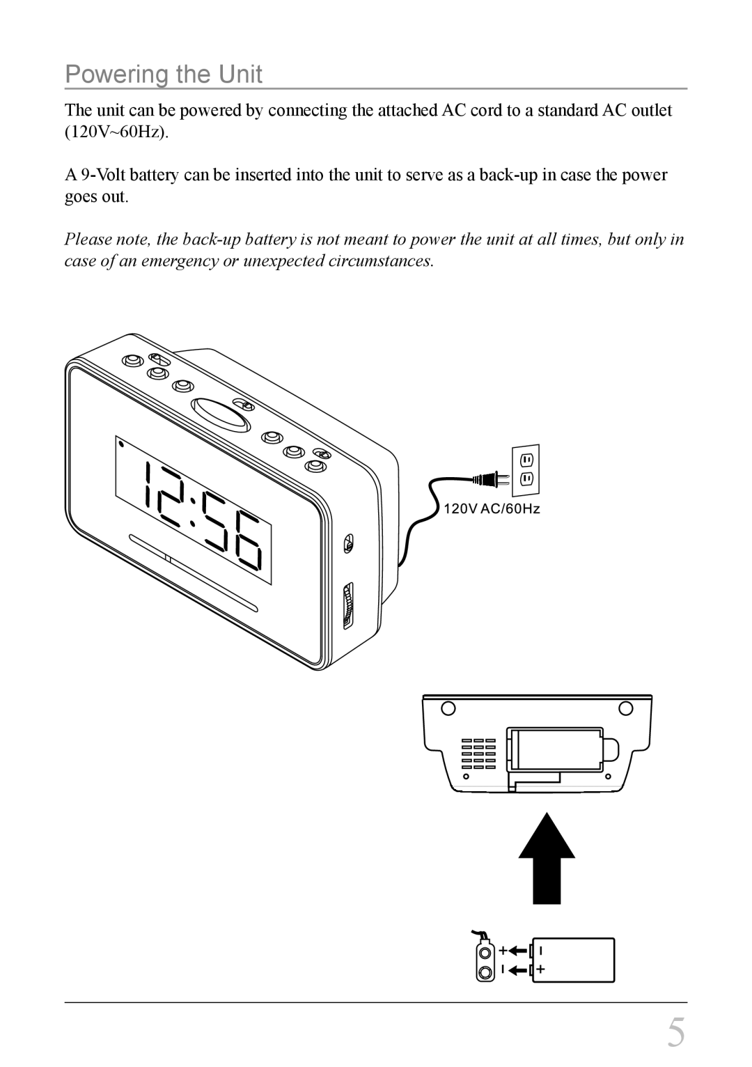 GPX C308S instruction manual Powering the Unit 