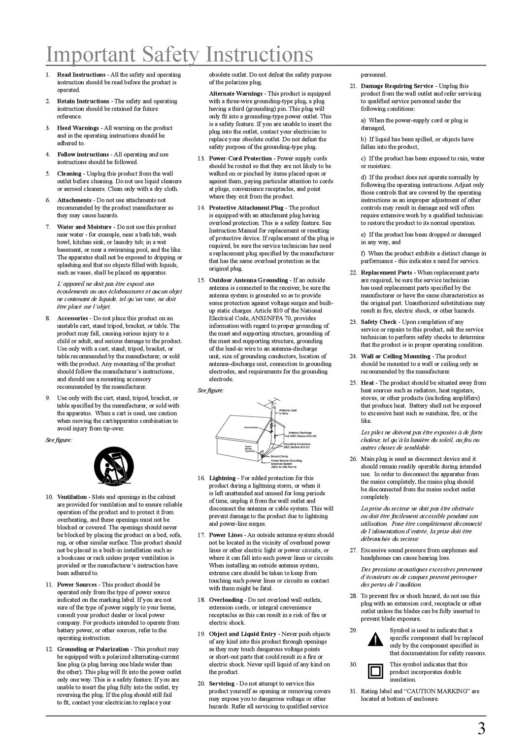 GPX CI189B important safety instructions Important safety Instructions, See figure 