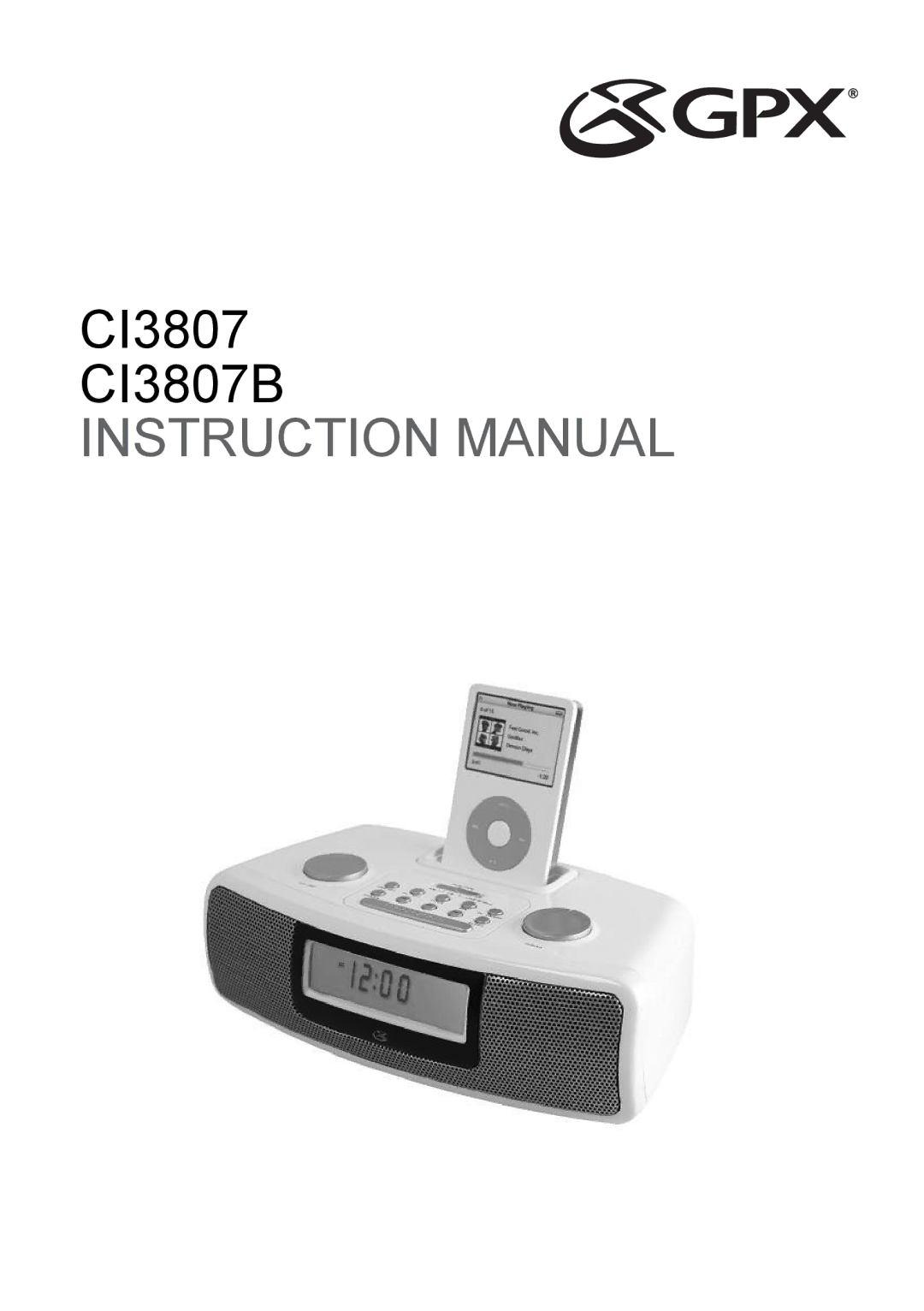 GPX ci3807b instruction manual CI3807 CI3807B 