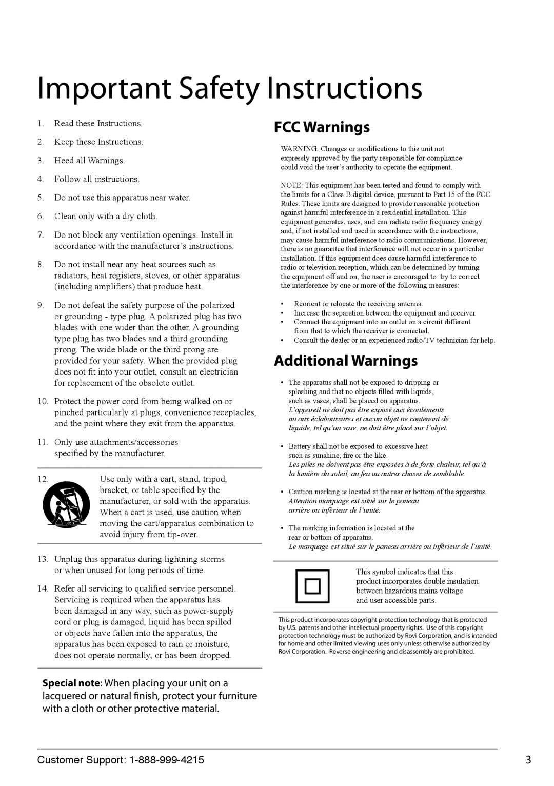 GPX D112B manual Important Safety Instructions 