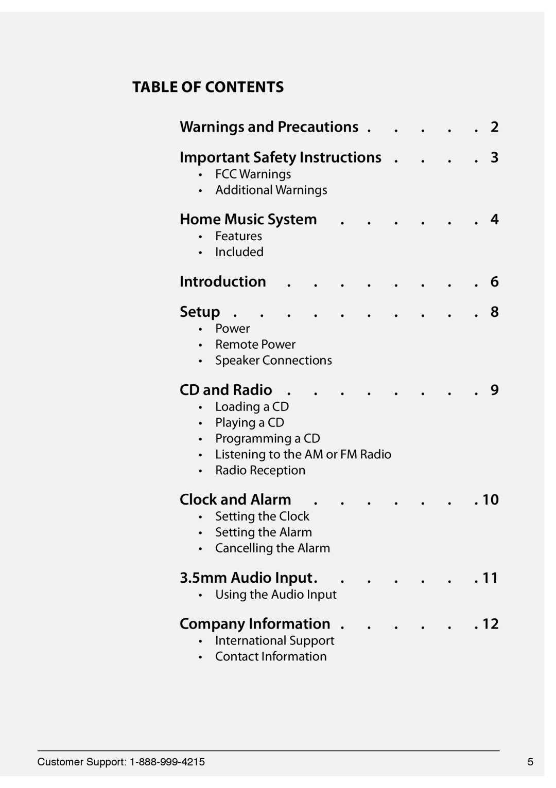 GPX HC221B manual Table of Contents 