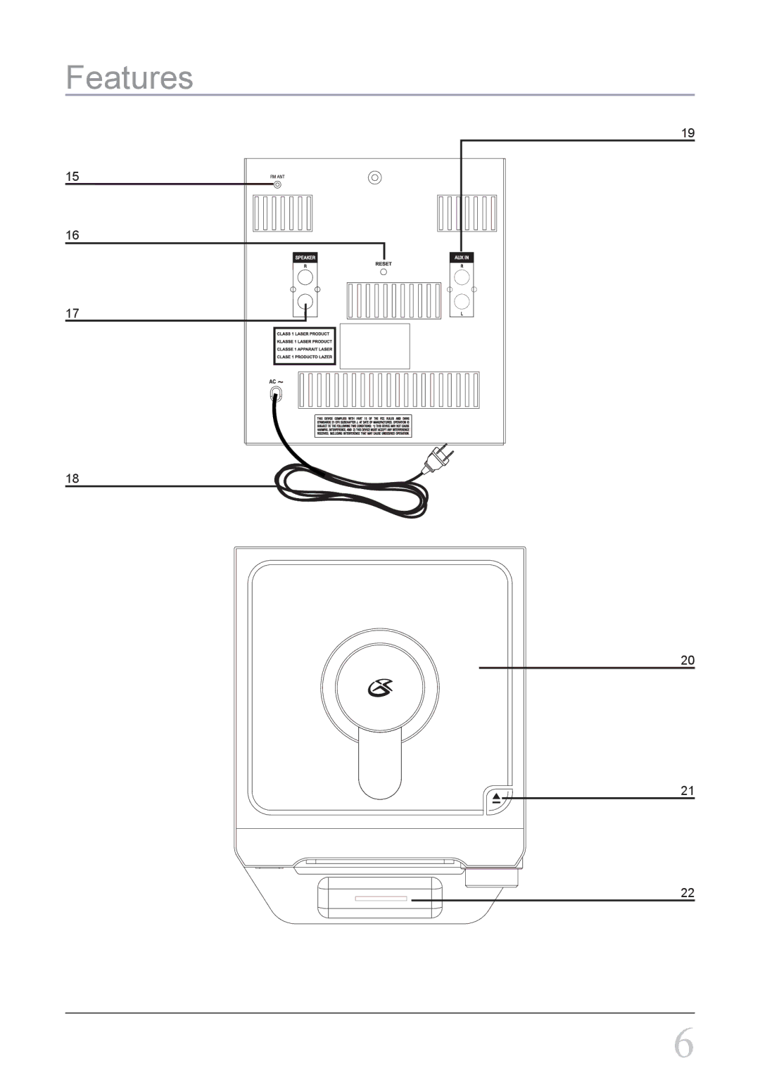 GPX HI2817 instruction manual Features 