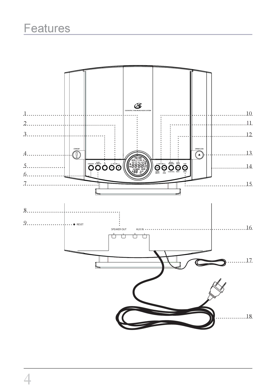 GPX HMD3817DT, HM3817 instruction manual Features 