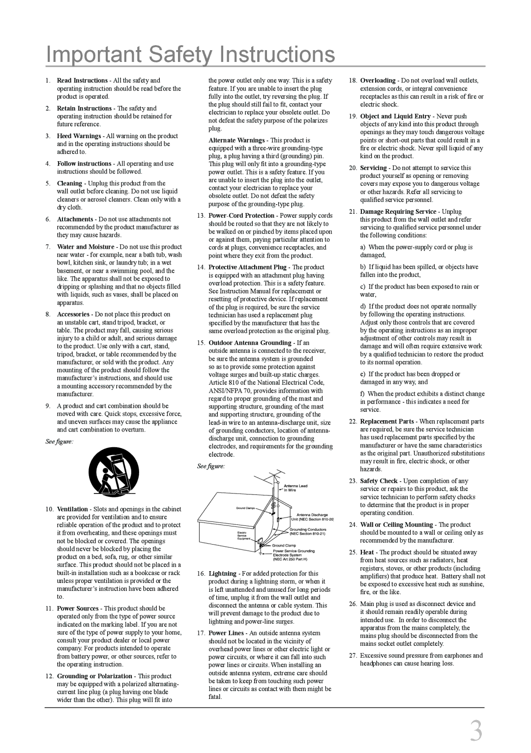 GPX HMD8017DT instruction manual Important Safety Instructions, See figure 