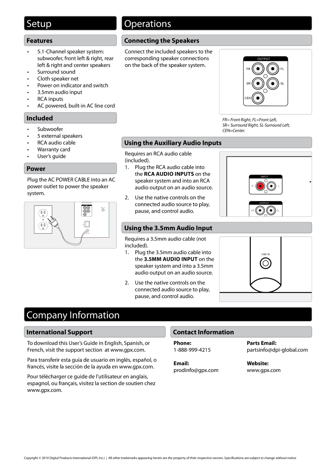 GPX HT050B important safety instructions Setup, Operations, Company Information 