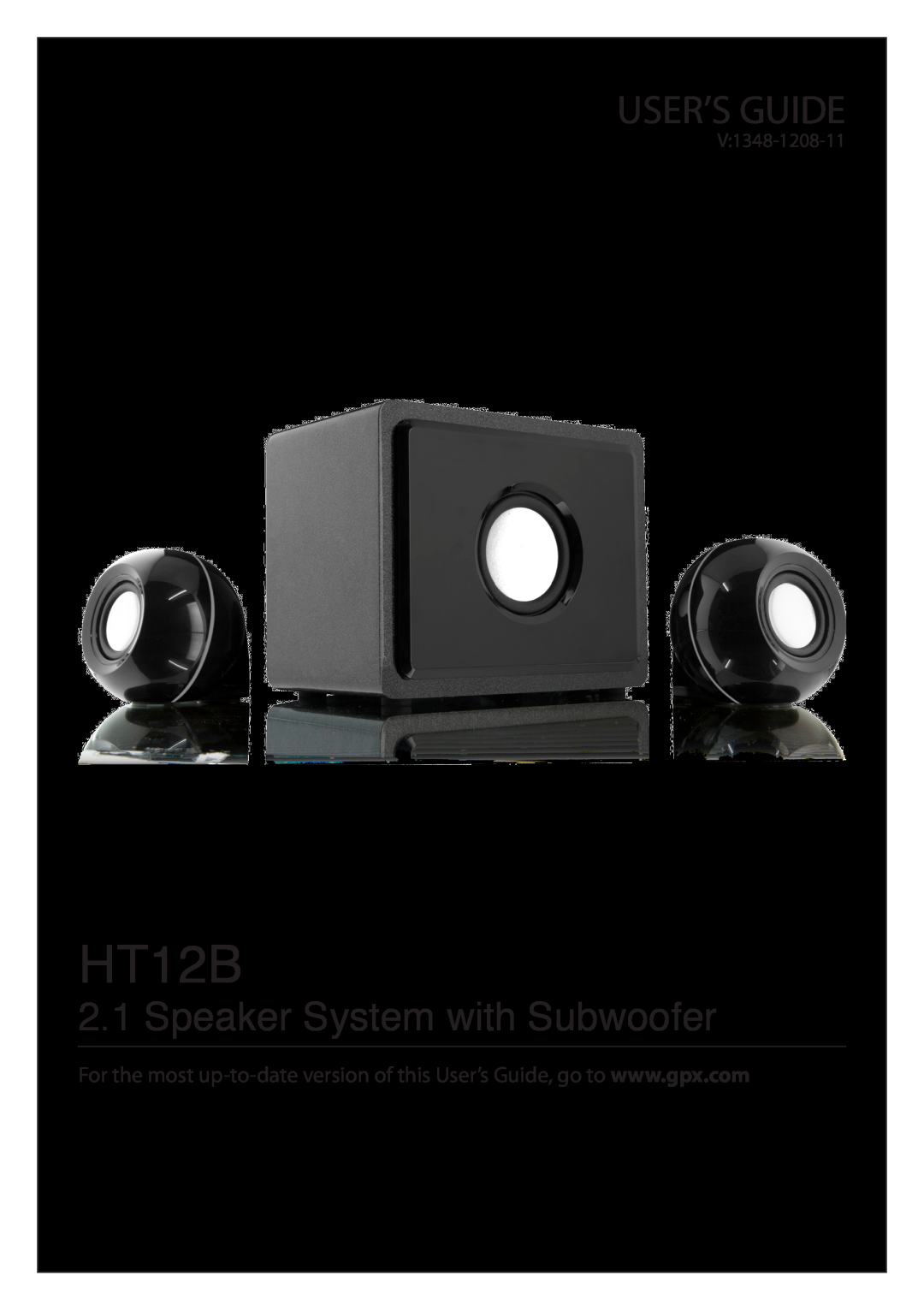 GPX HT12B manual V, User’S Guide, Speaker System with Subwoofer 