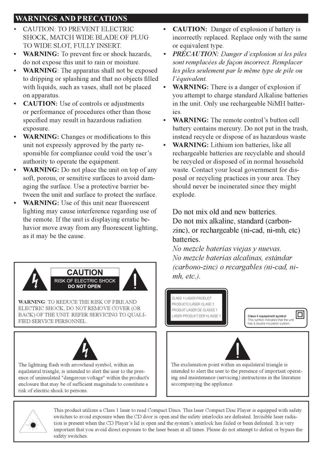 GPX HT219B manual Class II equipment symbol 