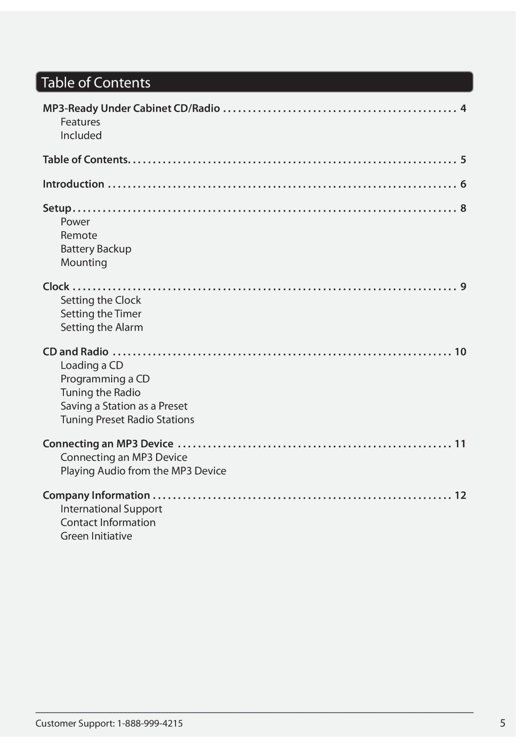 GPX KC222S manual Table of Contents 