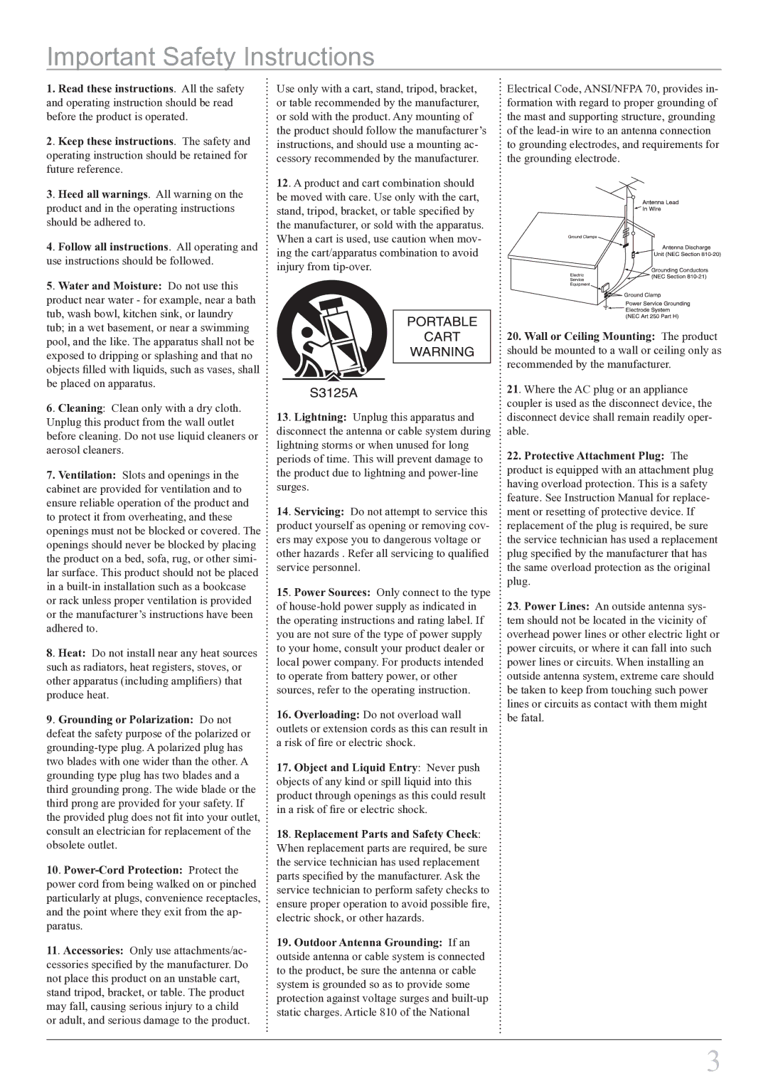 GPX KL858S instruction manual Important Safety Instructions 