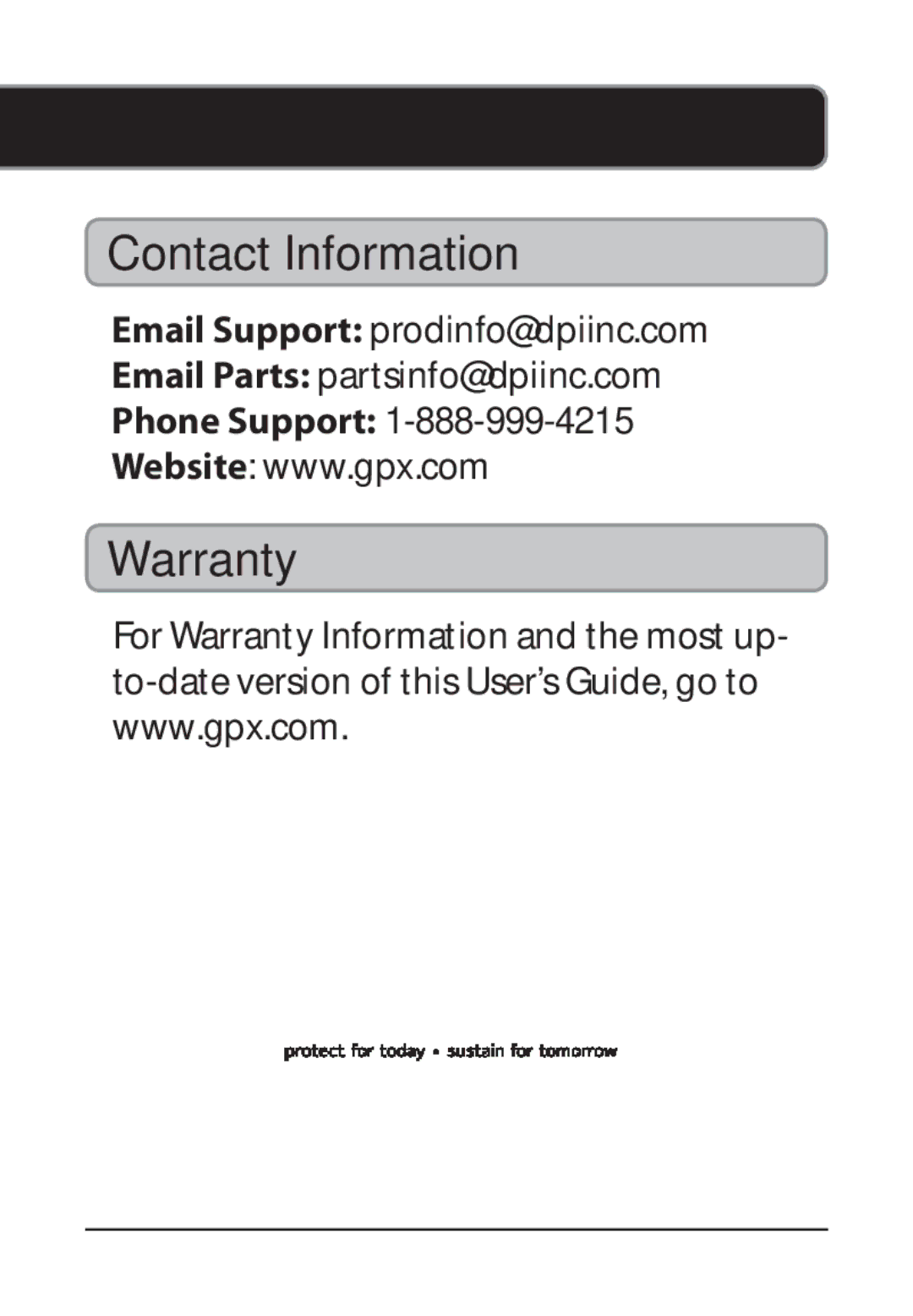 GPX ML763R manual Contact Information, Warranty 