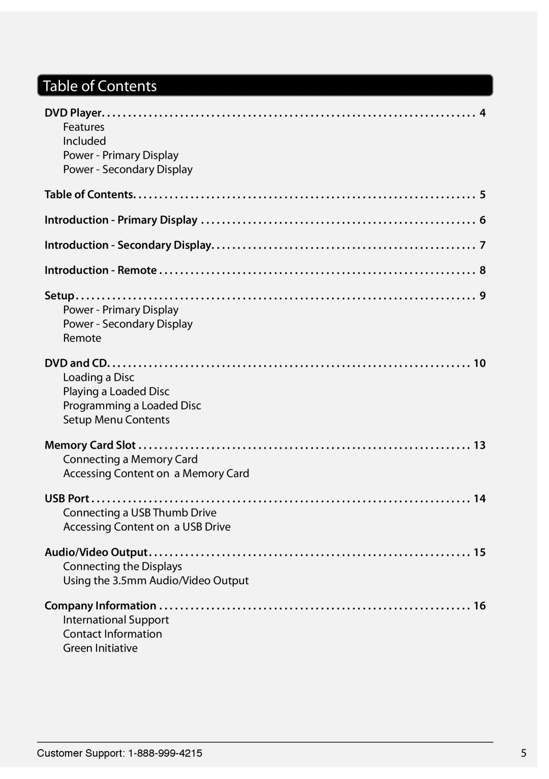 GPX ONNPD7711B manual Table of Contents 