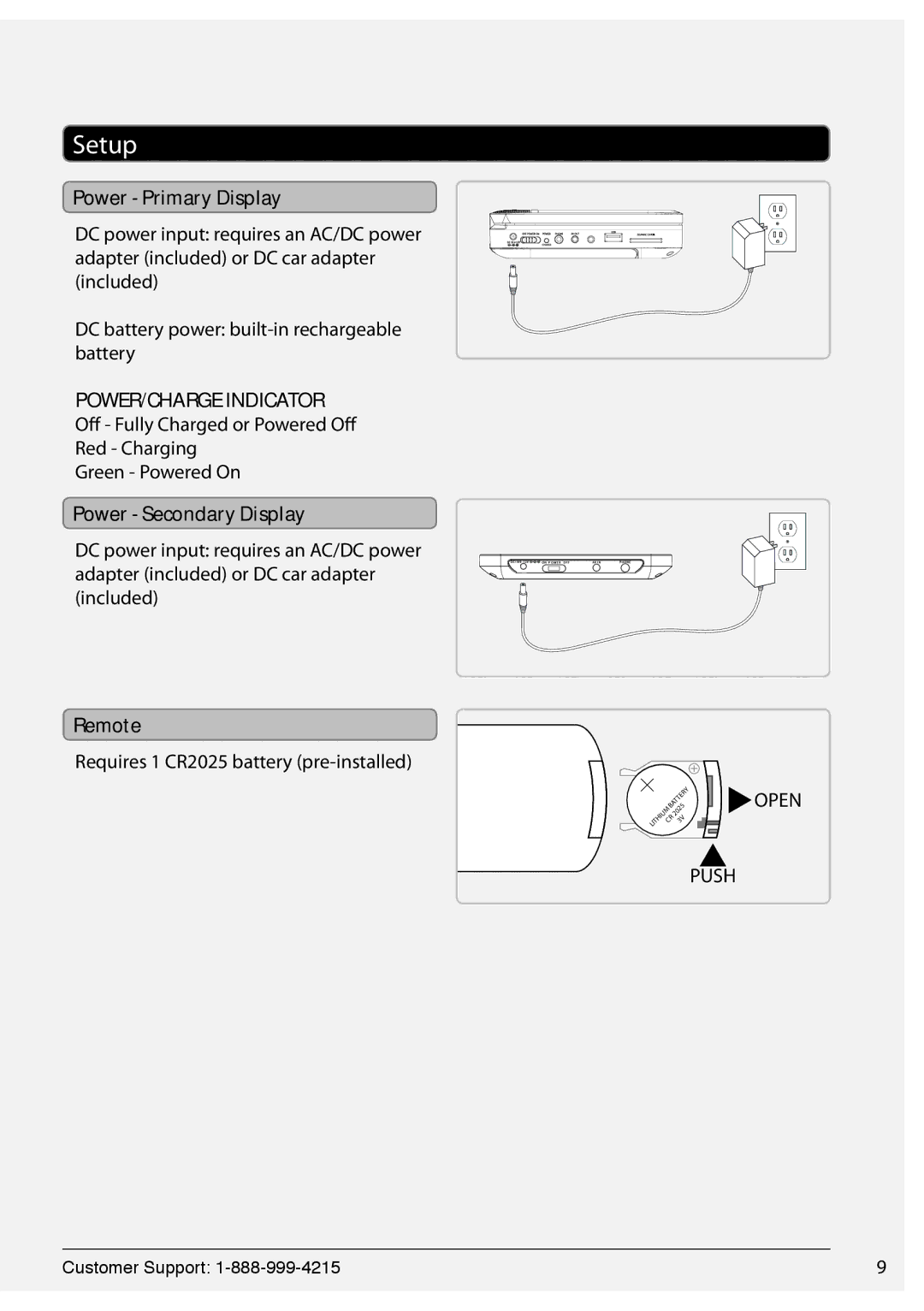 GPX ONNPD7711B manual Setup, Remote 