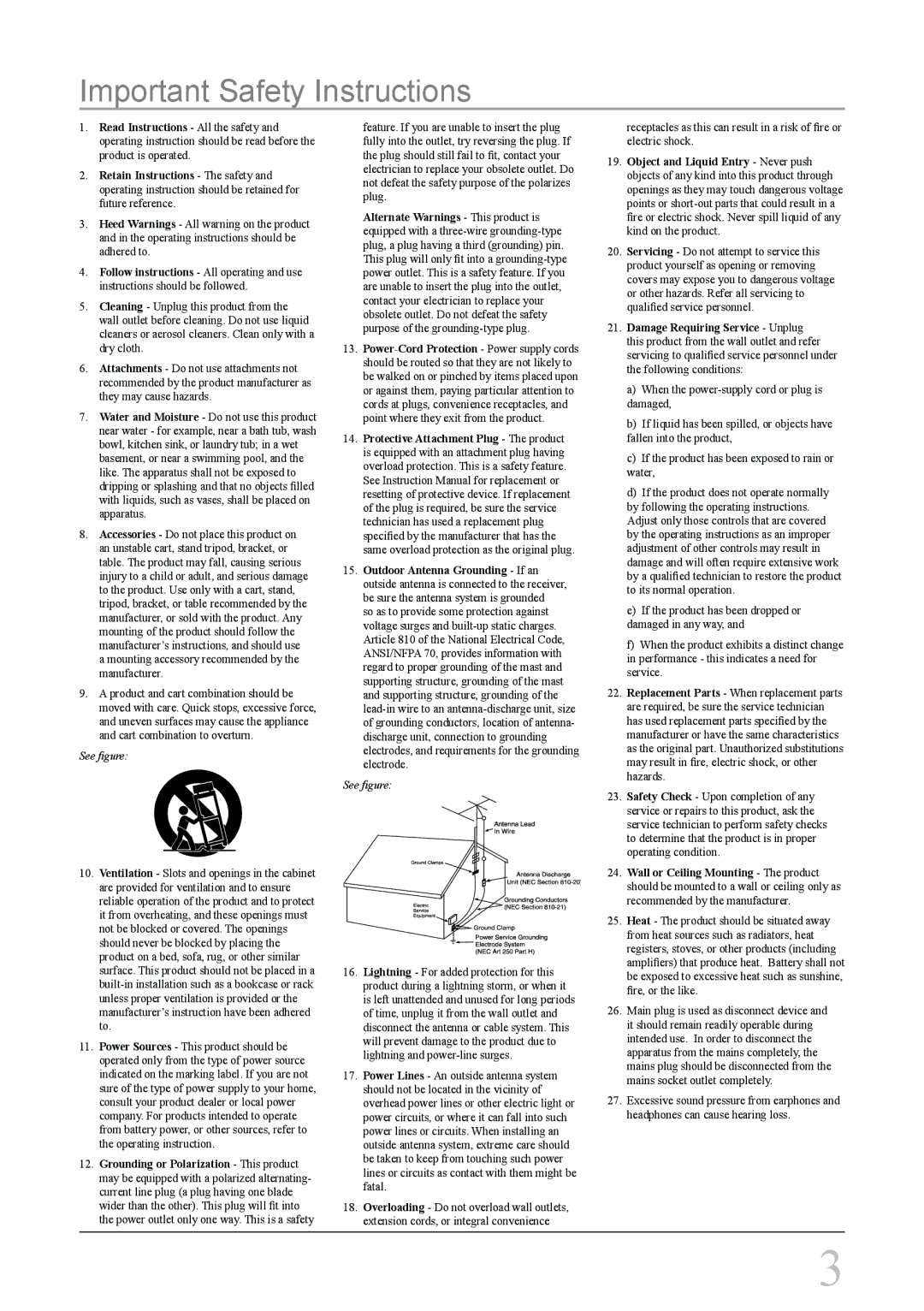 GPX PC108B instruction manual Important Safety Instructions, See figure 