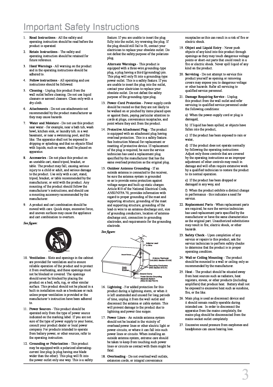 GPX PC108B instruction manual Important Safety Instructions, See figure 