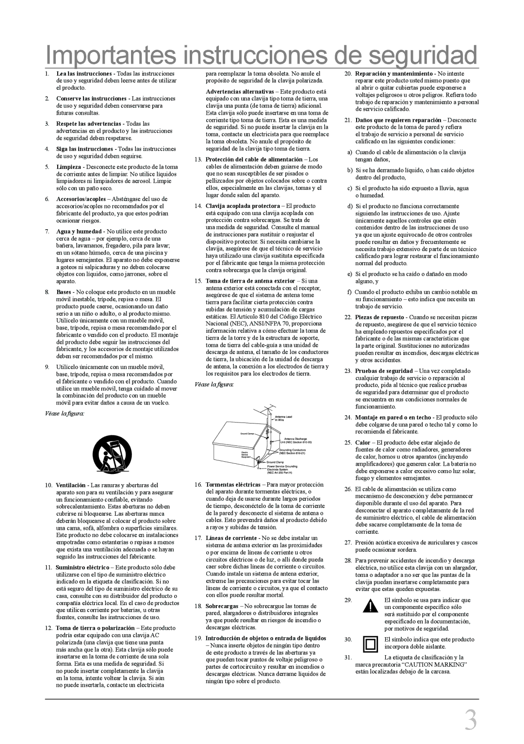 GPX PD708B manual Importantes instrucciones de seguridad 