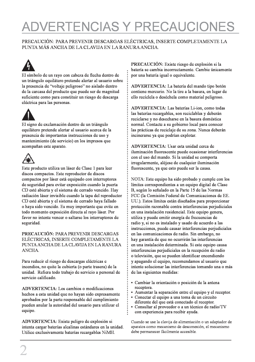 GPX PD708B manual Advertencias Y Precauciones 