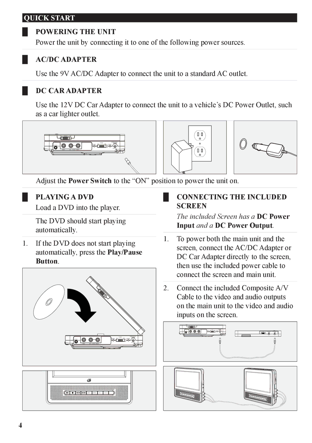 GPX PD7709B manual Quick Start 