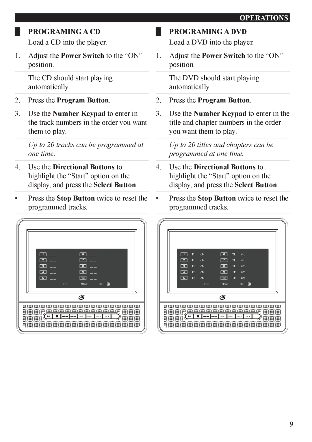 GPX PD7709B manual Programing a CD, Press the Program Button, Programing a DVD 