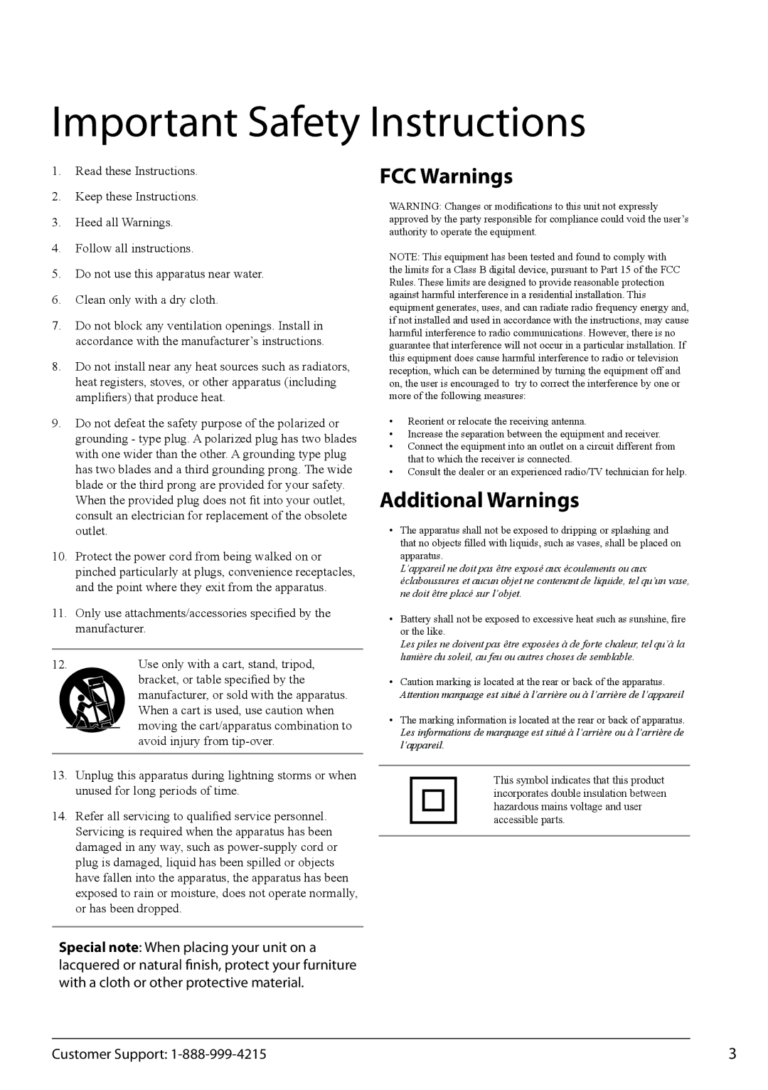 GPX PF701 manual Important Safety Instructions 