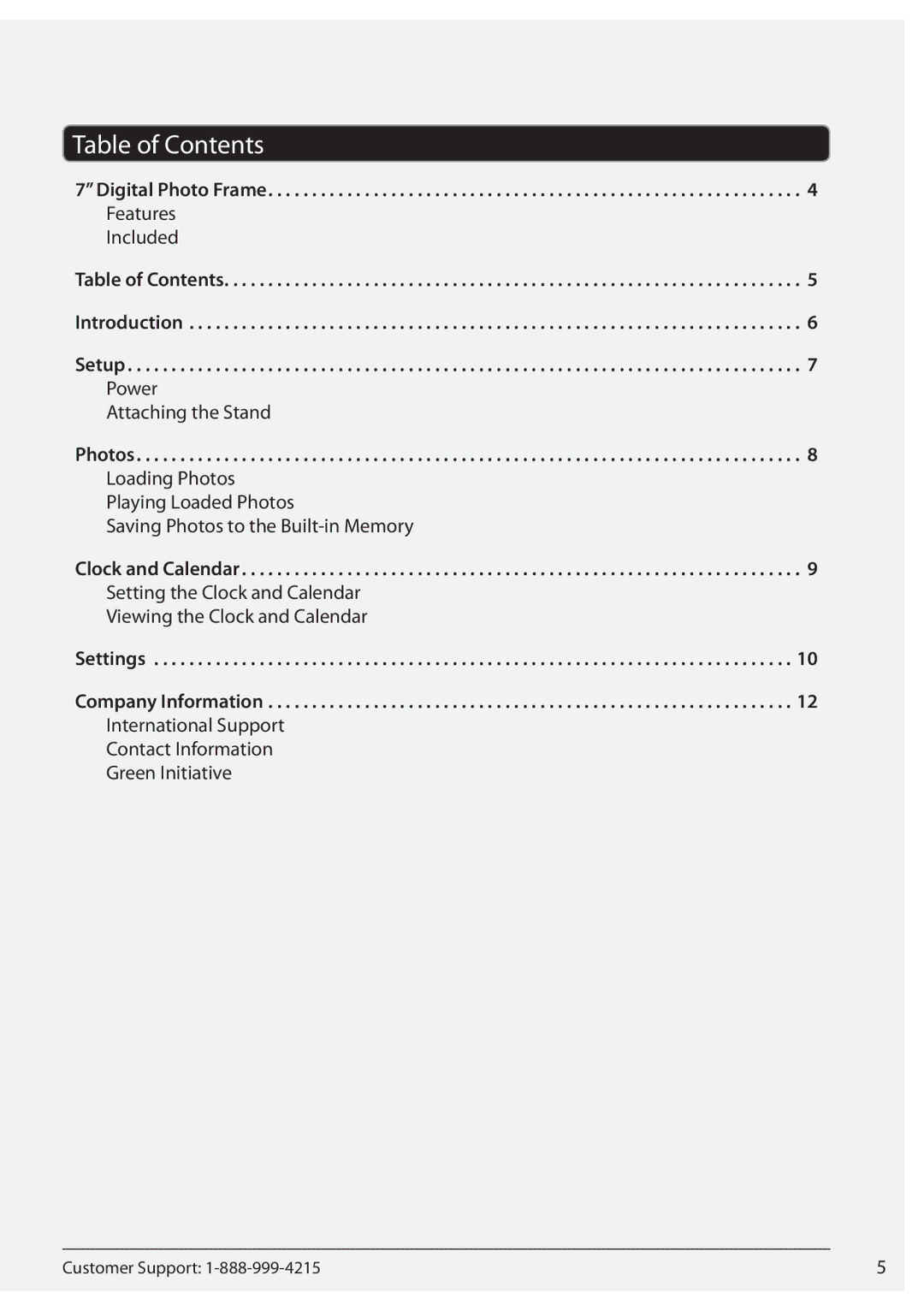 GPX PF701 manual Table of Contents 