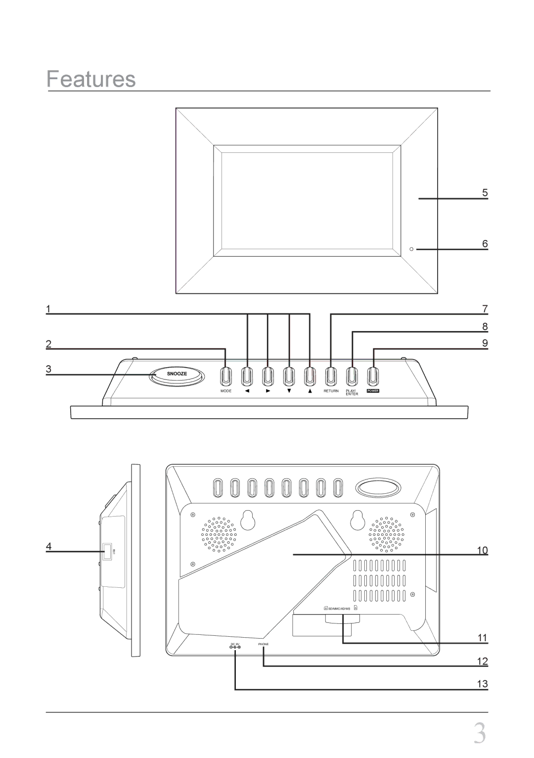 GPX PF707 instruction manual Features 