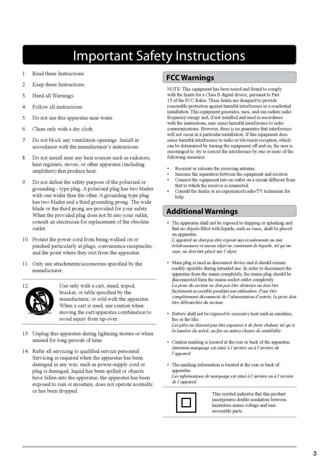 GPX 1031-0623-10, R600B manual FCC Warnings, Additional Warnings 